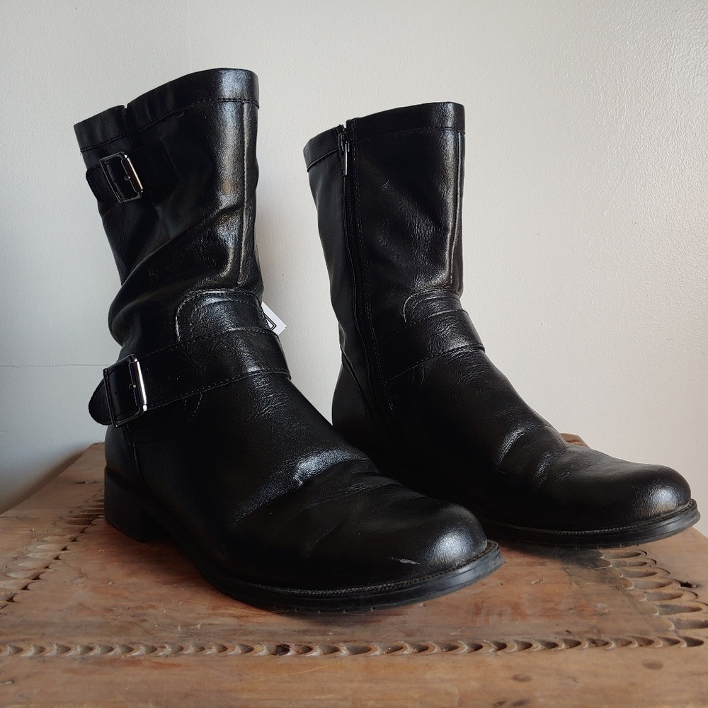Black Vegan Motorcycle Boots
